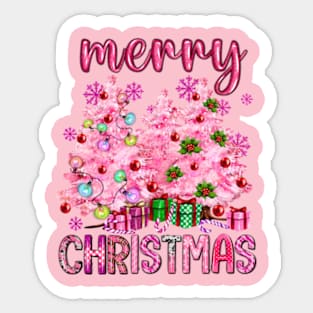 Merry Christmas pink Christmas Sticker